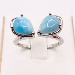 Size 9 Larimar 925 Sterling Silver Ring